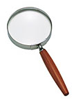 High Quality White Glass Lens,Brass Frame,Gold Plated with Wooden Handle